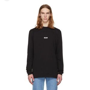 MSGM Black Long Sleeve Logo Men's Sz Small